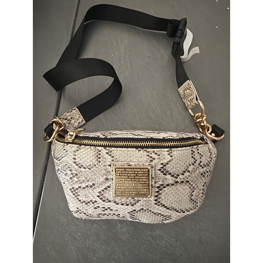 Steve Madden Snakeskin Print Belt Bag Fanny Pack Gold Hardware Adjustable Strap